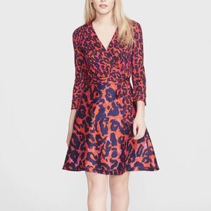 Diane von Furstenberg leopard print silk wrap dress